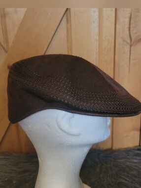 Kangol Tropic 504 Ventair Flat Cap Hat - Brown - Size Large